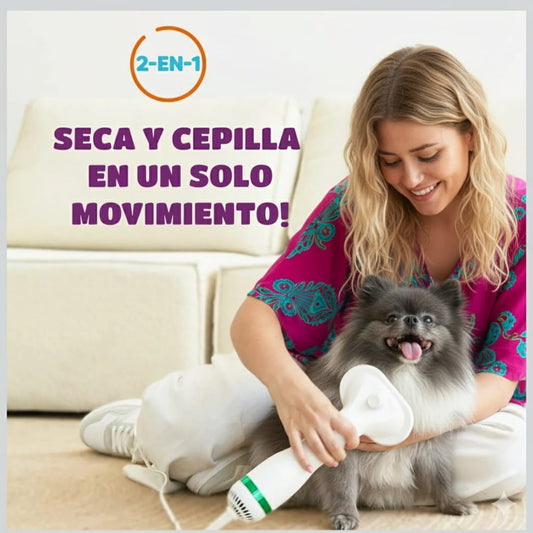 💨 Secador-Cepillo 2 en 1: Pelaje Suave, Secado Rápido y Sin Estrés