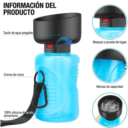 Botella de agua plegable para mascotas